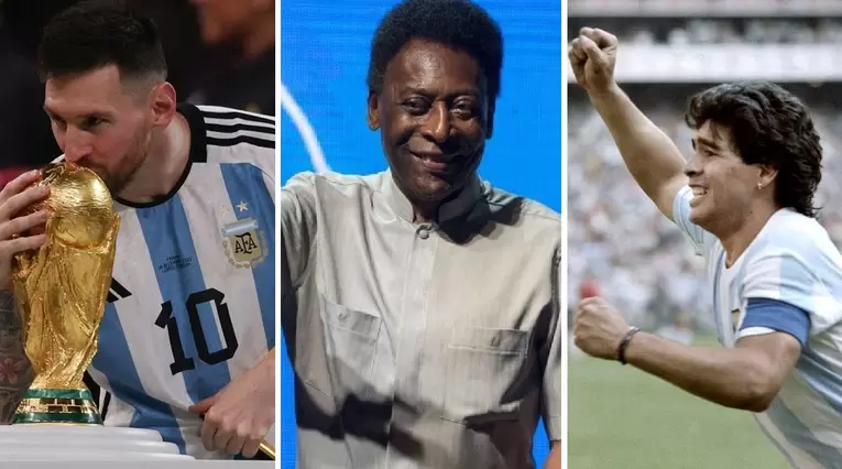 Messi, Pelé y Maradona