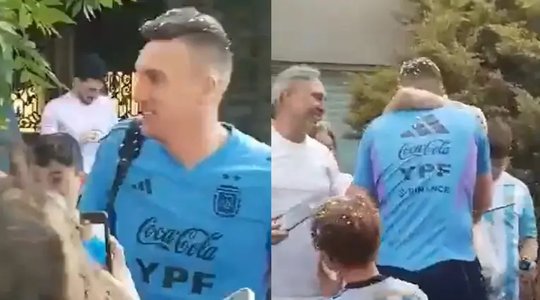 Recibimiento de Franco Armani tras ser campeón mundial con Argentina