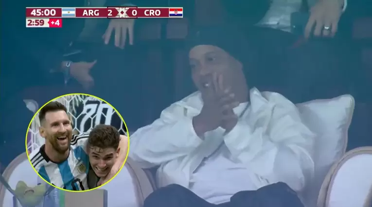 Ronaldinho en el estadio en Argentina vs Croacia