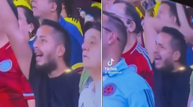 Reacción de hincha que creyó que Colombia falló gol ante Argentina