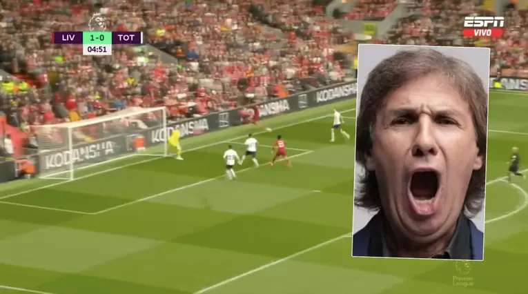 Narración del Bambino Pons con el gol de Luis Díaz en la Premier ante Tottenham