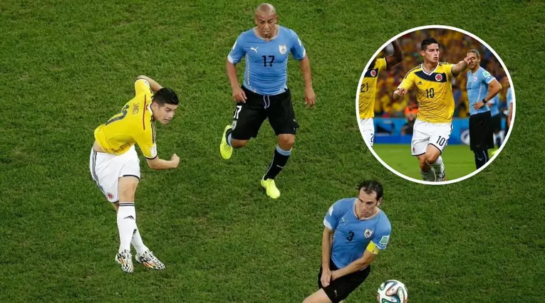 James Rodríguez vs Uruguay en el Mundial 2014