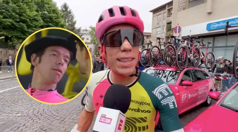 Los gestos de Rigoberto Urán la presentación de los equipos en el TDF 2023