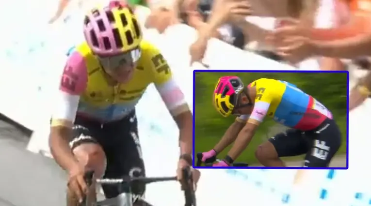 Richard Carapaz tras su caída en el Tour de Francia 2023
