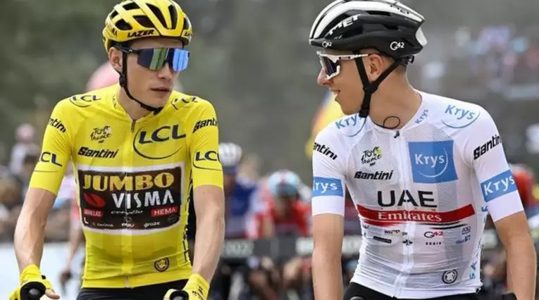 Jonas Vingegaard y Tadej Pogacar en el Tour de Francia