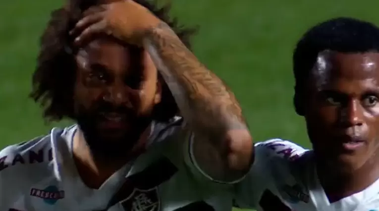 Marcelo llorando por lesión en Argentinos vs Fluminense