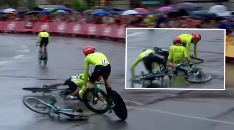 Video caída del Arkea en la etapa 1 de la Vuelta a España 2023