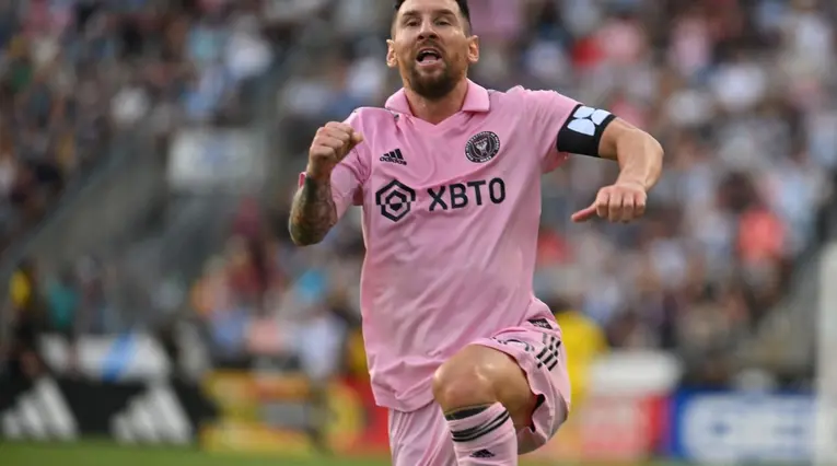 Messi tras el gol a Philadelphia Unión en semifinales de la Leagues Cup