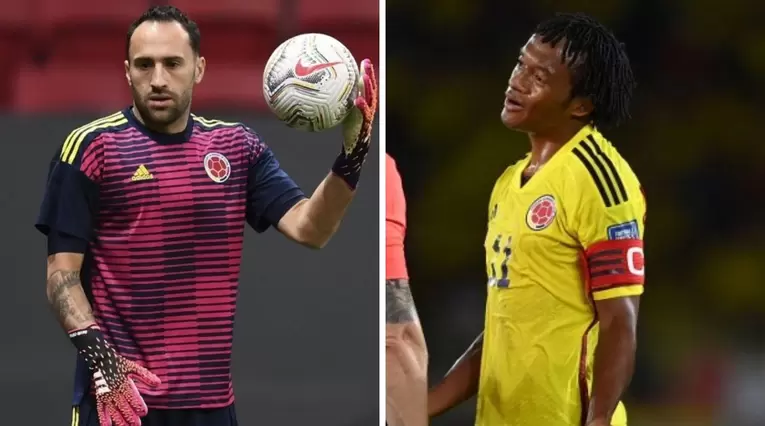 David Ospina y Juan Guillermo Cuadrado con la selección Colombia