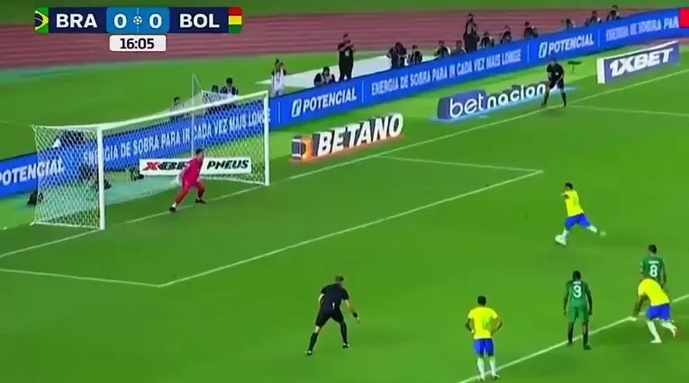 Neymar y el penal desperdiciando en el Brasil vs Bolivia por Eliminatorias