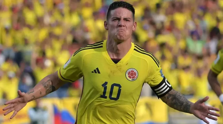 James Rodríguez con la selección Colombia en las Eliminatorias 2026