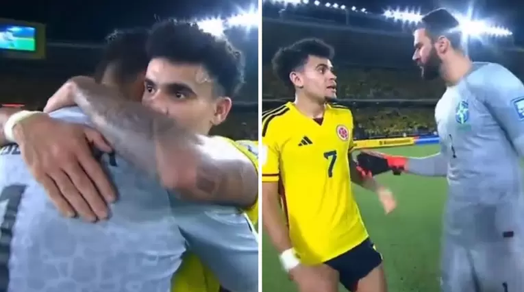 Video: Alisson se rindió a Luis Díaz tras el 2-1 de Colombia vs Brasil