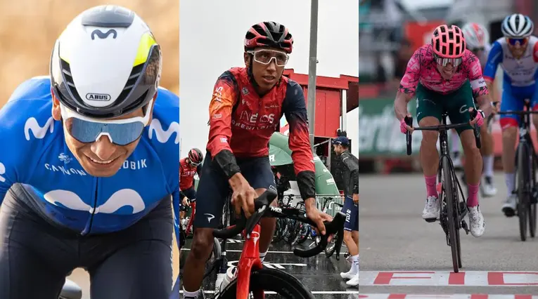 Nairo Quintana, Egan Bernal y Rigoberto Urán
