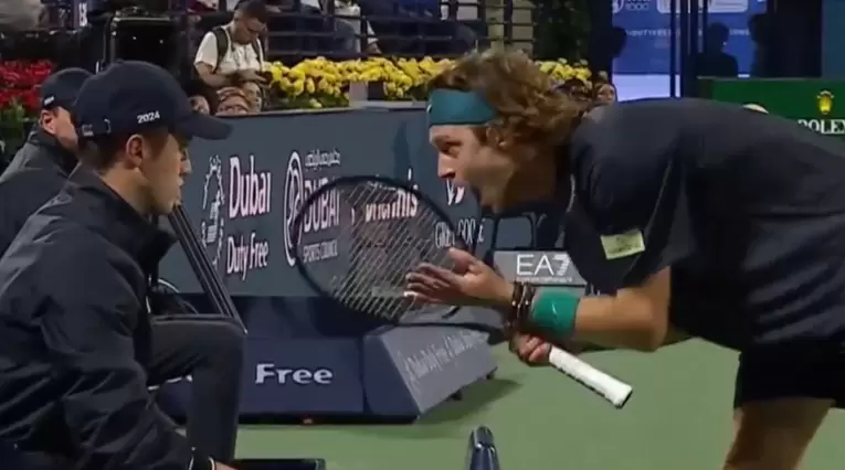 Rublev grita a un juez en el ATP 500 de Dubái 