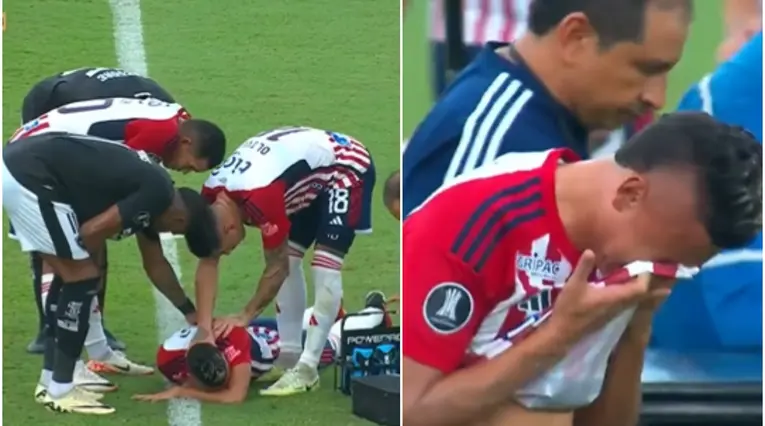 Alerta en Junior: Cantillo sale llorando y confirman la lesión [VIDEO]