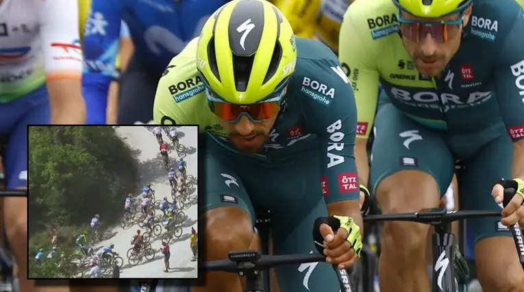 Susto para Colombia: Dani Martínez se cayó en el Giro de Italia VIDEO