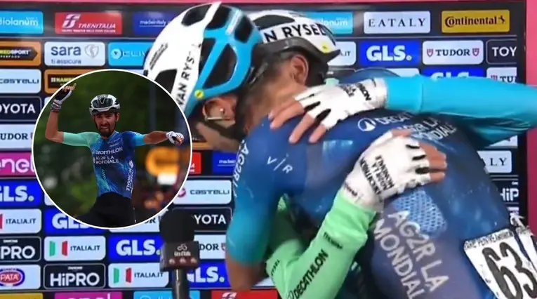 Giro de Italia: Paret festejó con su hermano tras ganar la etapa 10