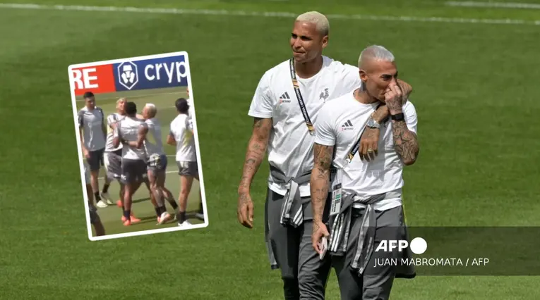 Deyverson y Eduardo Vargas durante entrenamiento