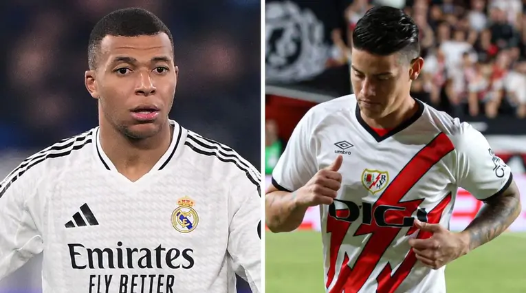 Kylian Mbappé y James Rodríguez