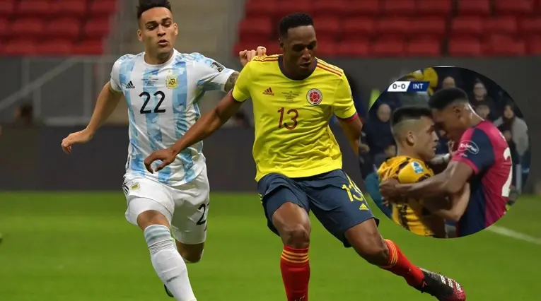 Lautaro Martínez y Yerry Mina protagonizan pelea en la Serie A.