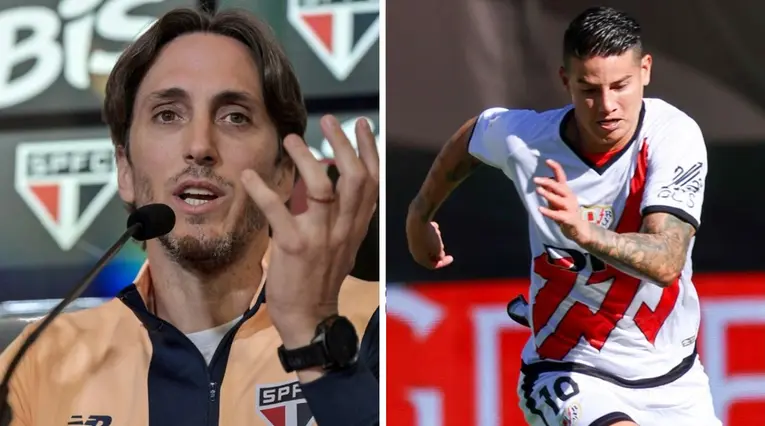 Luis Zubeldía y James Rodríguez