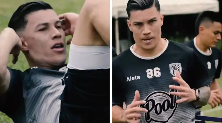Matheus Uribe entrenando con Envigado