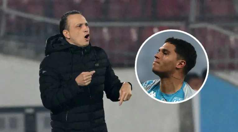 Alejandro Restrepo, técnico de Medellín y Juan Fernando Quintero, futbolista colombiano