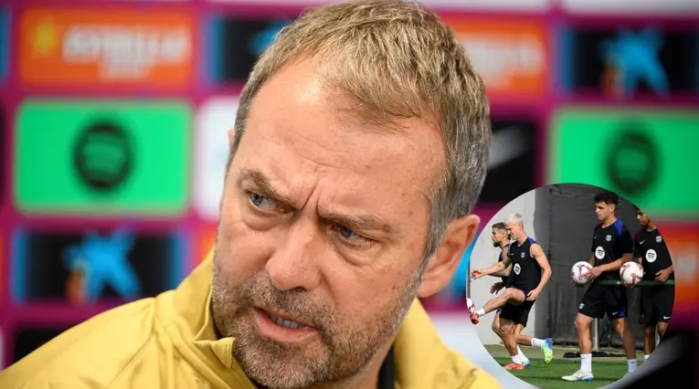 Hansi Flick se sinceró con respecto a la situación que vive Dani Olmo y Pau Víctor en Barcelona