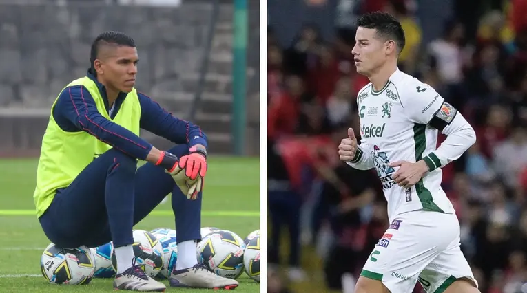 Kevin Mier y James Rodríguez, futbolistas colombianos