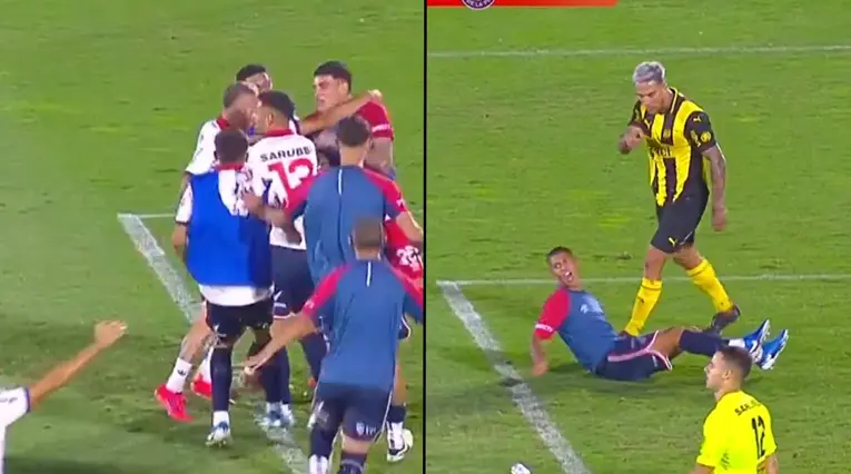 Pelea Peñarol vs Nacional