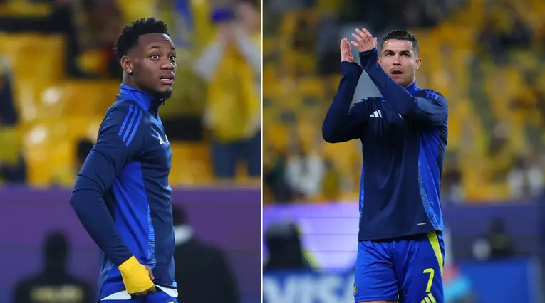 Jhon Jader Durán y Cristiano Ronaldo, futbolistas
