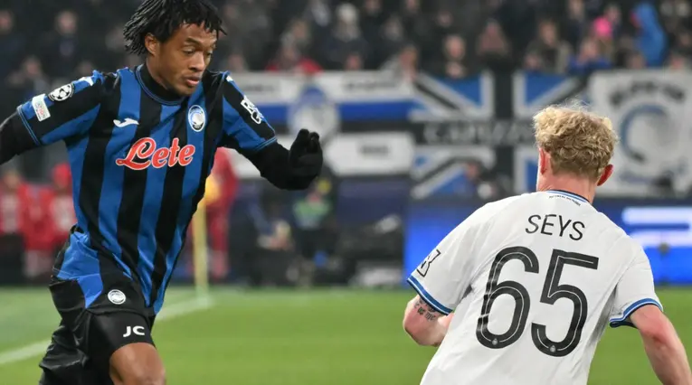 Juan Guillermo Cuadrado en Atalanta vs Brujas por la Champions League