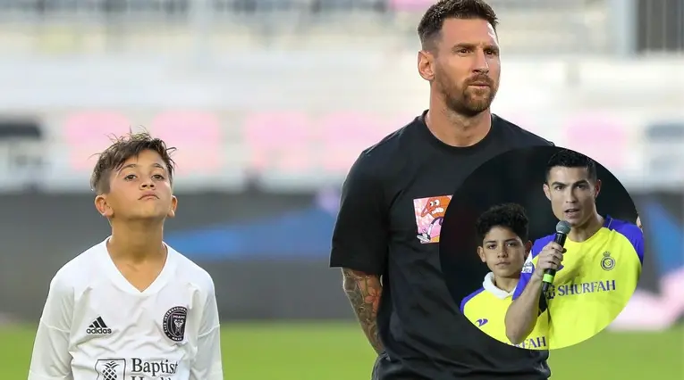 Thiago Messi y Cristiano Ronaldo Jr