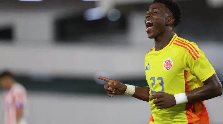 Neiser Villarreal con la Selección Colombia en el Sudamericano Sub-20