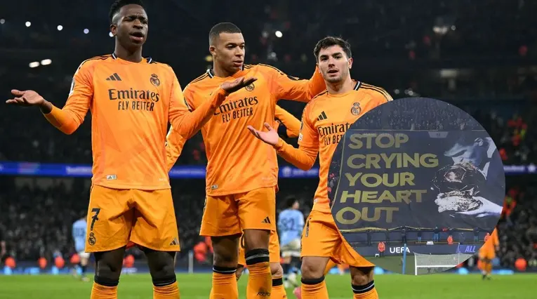 Vinícius Jr habló sobre la pancarta del Manchester City en el duelo de Champions League