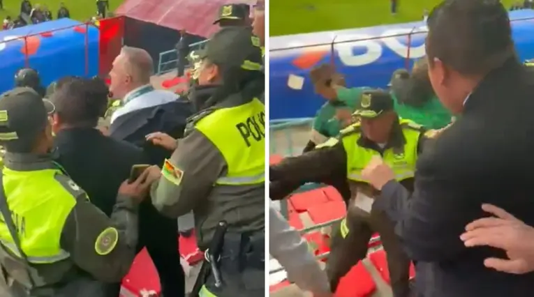 Presidente de la Federación de Bolivia peleando en Eliminatorias
