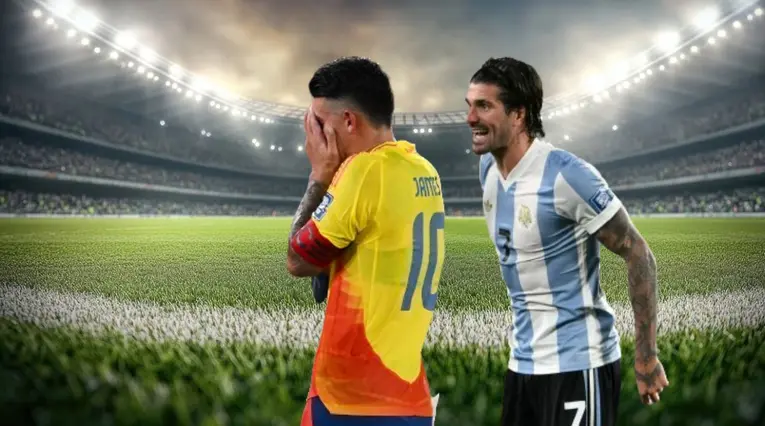 Rodrigo de Paul y James Rodríguez