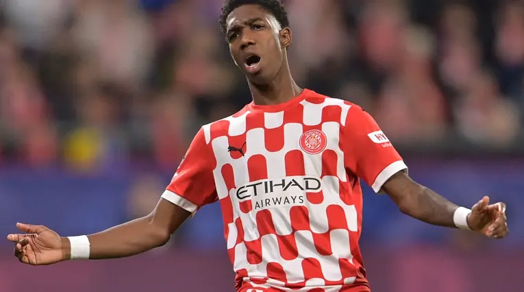 Yaser Asprilla con el Girona