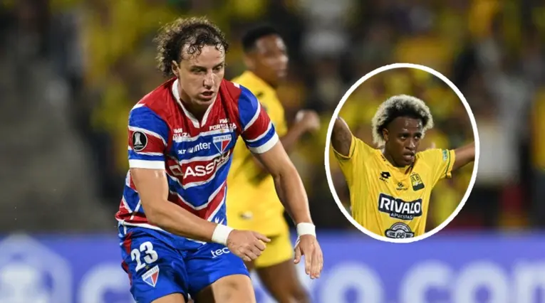 David Luiz y Kevin Londoño, futbolistas de Fortaleza y Bucaramanga, respectivamente