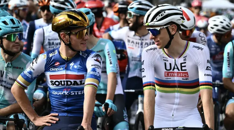 Evenepoel y Pogacar, ciclistas