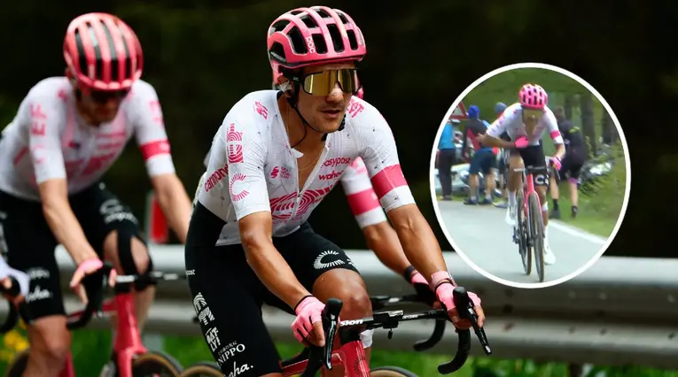 Ataque de Richard Carapaz en la etapa 17 del Giro de Italia