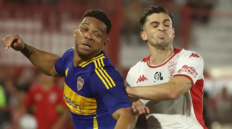 Frank Fabra en la Liga de Argentina con Boca Juniors vs Huracán