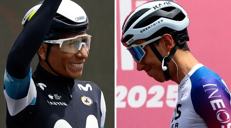 Nairo Quintana y Egan Bernal en el Giro de Italia 2025
