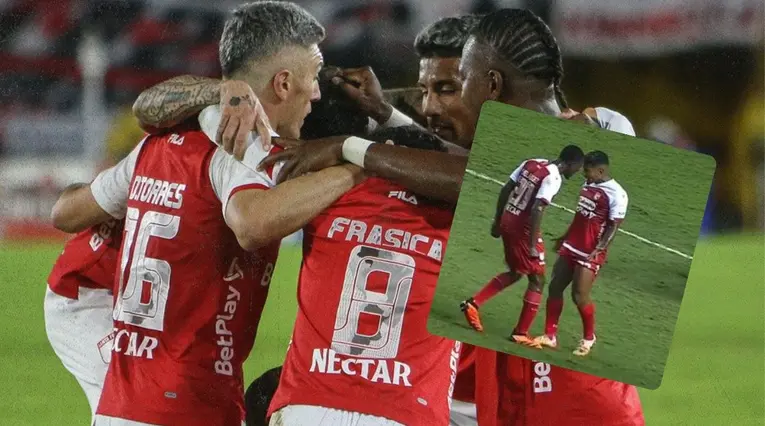 Fuerte pelea entre jugadores de Santa Fe termina en expulsión