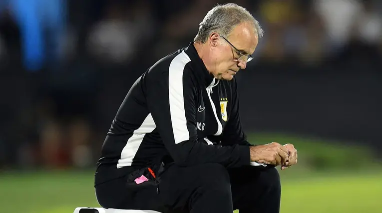 Marcelo Bielsa con la selección de Uruguay