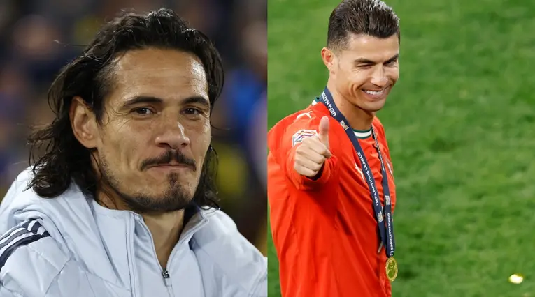 Edinson Cavani y Cristiano Ronaldo