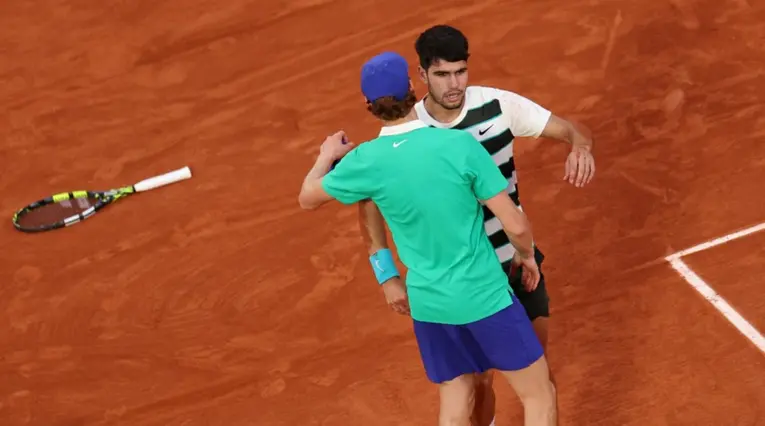 Jannik Sinner y Carlos Alcaraz, tenistas