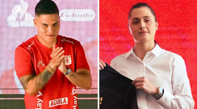 Juan Fernando Quintero y Marcela Gómez, presidenta del América de Cali
