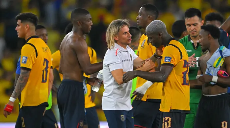 Sebastián Beccacece, entrenador de Ecuador en el partido ante Brasil
