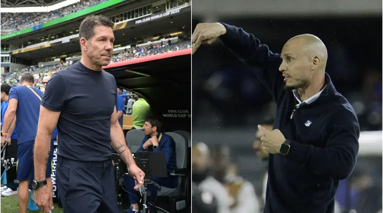 Diego Simeone y David González